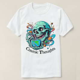Kosmiska tankar" Vibrant Skull och jord T Shirt