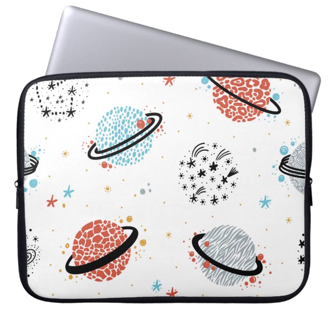 Kosmiska Tecknader: Vintage Space Wonders Laptop Fodral (Framsidan)