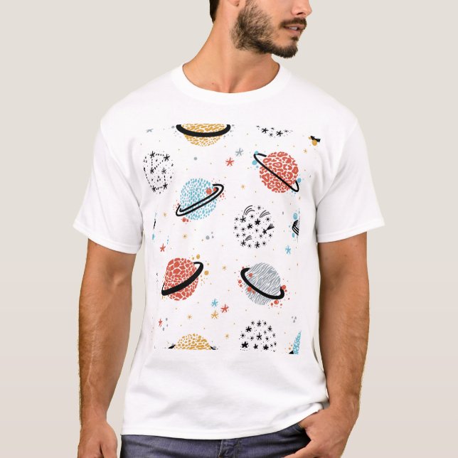 Kosmiska Tecknader: Vintage Space Wonders T Shirt (Framsida)