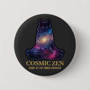 Kosmiska Zen Vargen – Mediterande Galaxande Andlig Knapp
