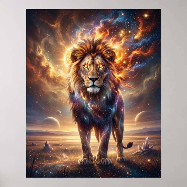 Kosmiske Lejonet Stjärnornas Kung Poster (Framsidan)