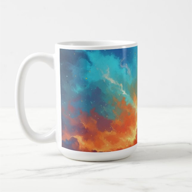 Kosmiskt abstrakt galaxrymdkonst kaffemugg (Vänster)