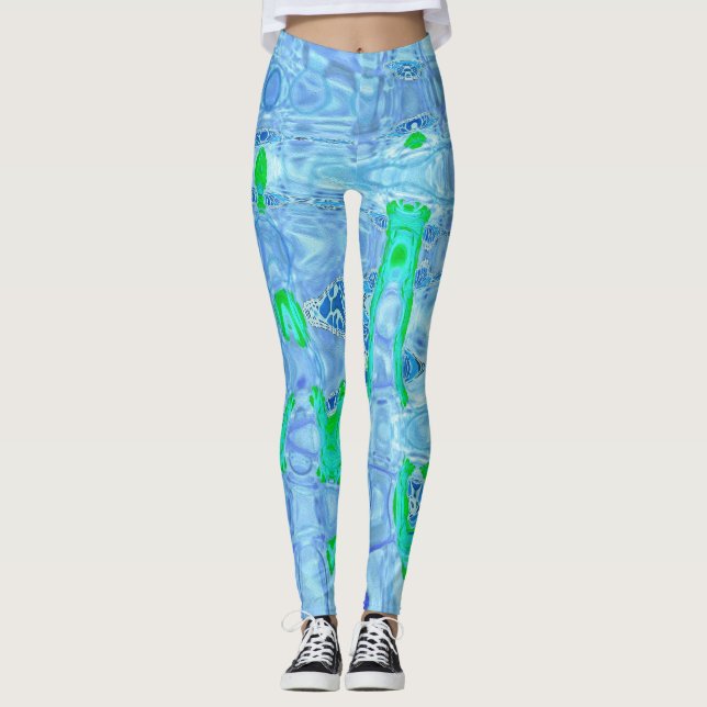 Kosmiskt Abstrakt Lavendelgrå Retro Krusningar Leggings (Framsida)