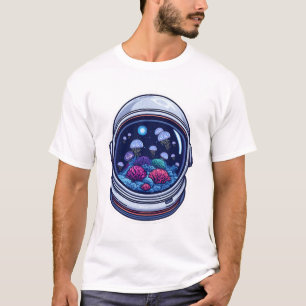 Kosmiskt akvarium Astronaut hjälm T-shirt – Surre