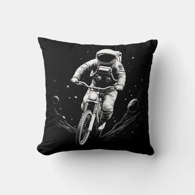 Kosmiskt Astronaut Cykelritt Rymdäventyr Kudde (Framsida)