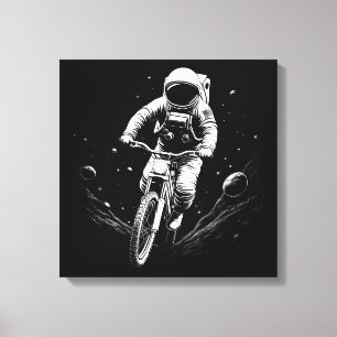 Kosmiskt Astronaut Cykelritt Utforskning Rymdävent Canvastryck