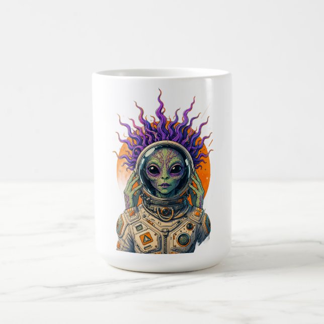 Kosmiskt Astronaut Utomjording Långärmad Kaffemugg (Center)