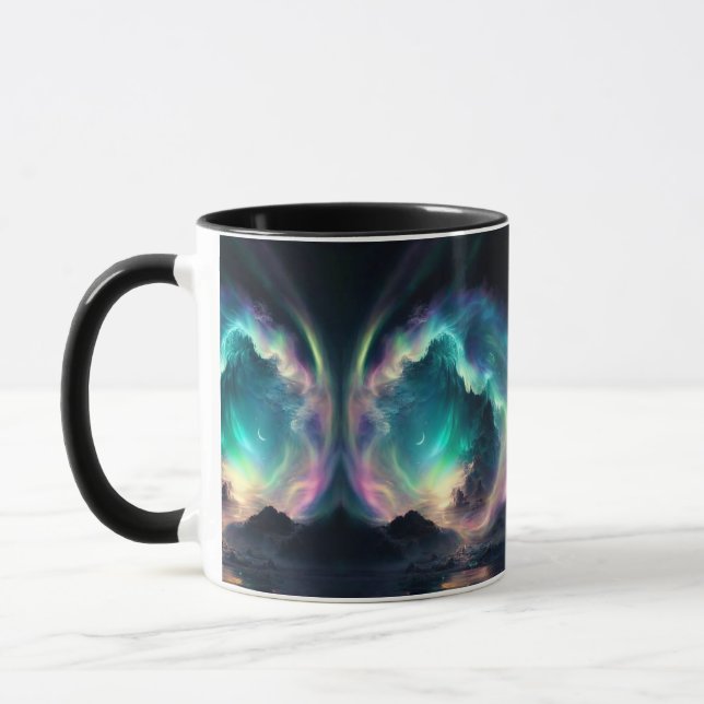 Kosmiskt Aurora Borealis Portal Galaxy Fantasy Kaf Mugg (Vänster)