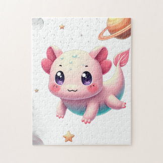 Kosmiskt Axolotl-Galax Kawaii-dekal Pussel