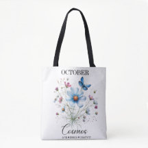 Kosmiskt Bär • Oktober Födelsedagsblomma Tote Bag 