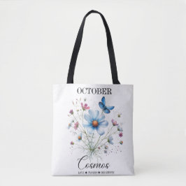 Kosmiskt Bär • Oktober Födelsedagsblomma Tote Bag Tygkasse