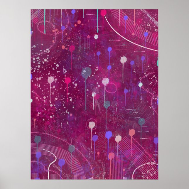 Kosmiskt Bärplockande: Abstrakt Konst Poster (Framsidan)