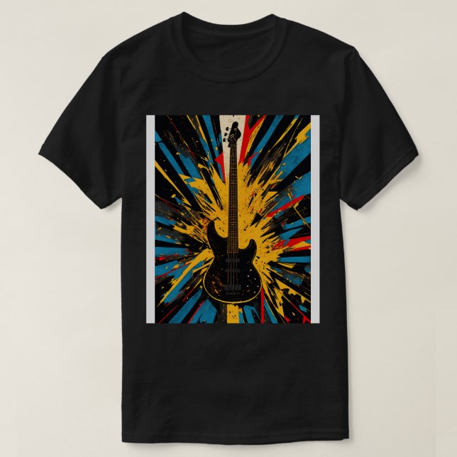 Kosmiskt Bass Riff Shattering Musical Dimensions f T Shirt (Design framsida)