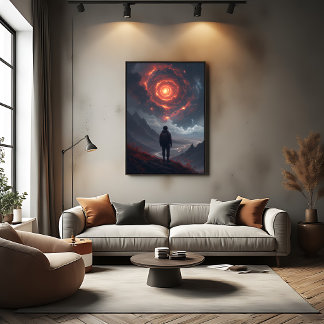 Kosmiskt betraktande eldvirvel canvastryck