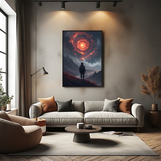 Kosmiskt betraktande eldvirvel canvastryck (Skapare uppladdad)