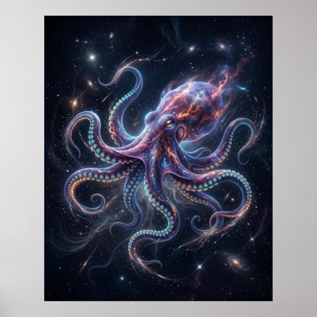 Kosmiskt Bläckfisk Stjärn Abyss Poster (Framsidan)