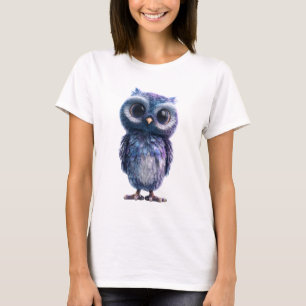 Kosmiskt Blått Nebulos Uggle Galaxy Fågel Kvinnor T Shirt