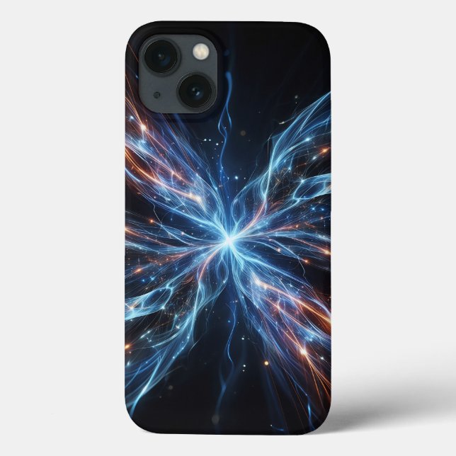 Kosmiskt Blått och Orange Energis Mobilskal Abstra (Baksida)
