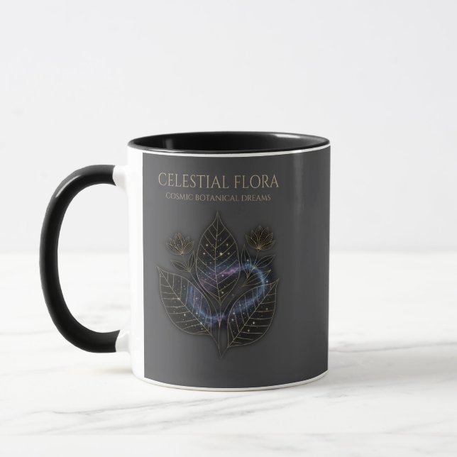 Kosmiskt Botaniska Skuggor & Stjärniga Växtkonture Mugg (Vänster)