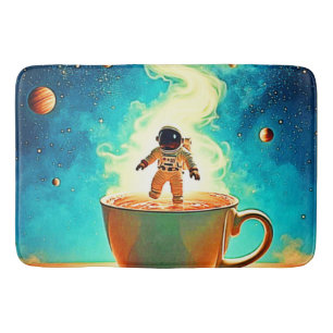 Kosmiskt brygg: Astronautens kaffedröm Badrumsmatta