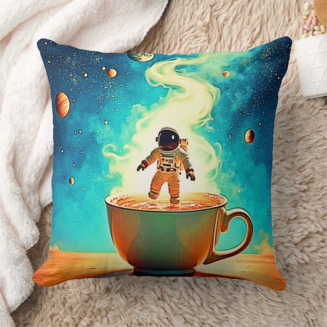Kosmiskt brygg: Astronautens kaffedröm Kudde (Filt)