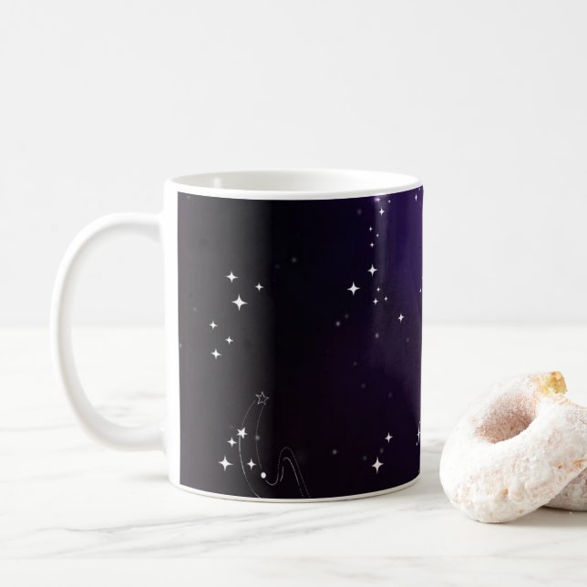 Kosmiskt djup lila yttre rymdgalax kaffemugg (Med munk)