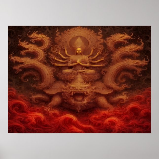 Kosmiskt Drakon Poster (Framsidan)