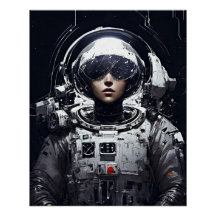 Kosmiskt Drömmar: Retro Fantasy Flicka Astronaut