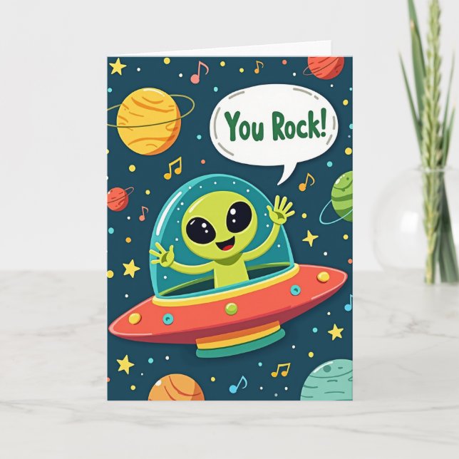 Kosmiskt Du Rock Födelsedagskort Kort (Framsida)