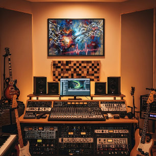 Kosmiskt Elektriskt Gitarr Poster