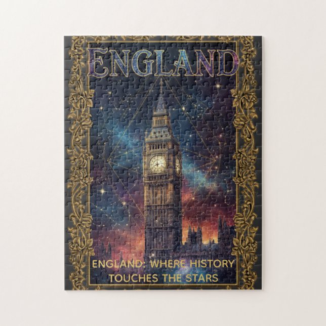 Kosmiskt England Big Ben Celestial Konst Pussel (Vertikal)