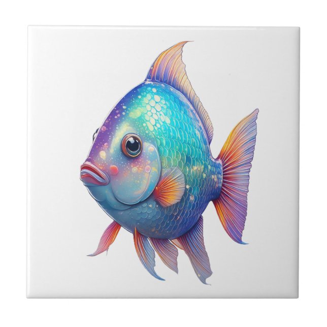 Kosmiskt fjällig fisk  kakelplatta (Framsidan)