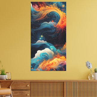 Kosmiskt flamfall canvastryck