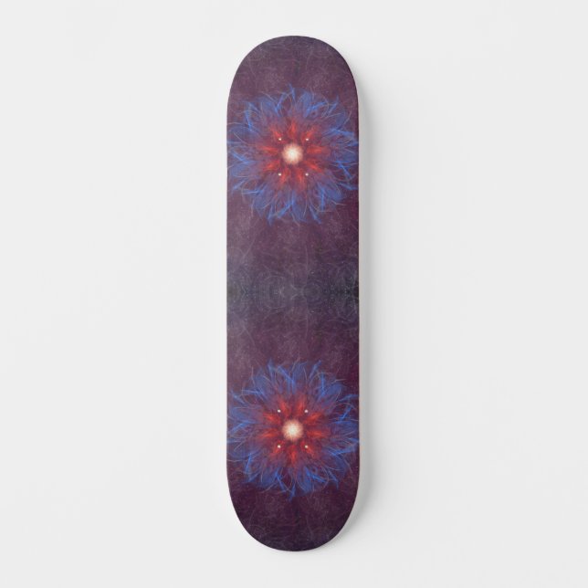 Kosmiskt flammexplosionsmandala mini skateboard bräda 18,5 cm (Framsida)