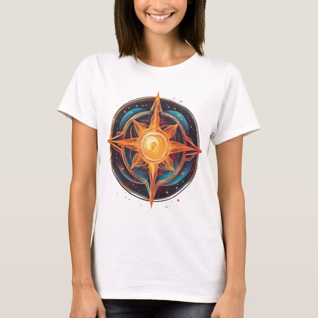 Kosmiskt födelse: "Gravity-Stil New Star Emblem" T Shirt (Framsida)