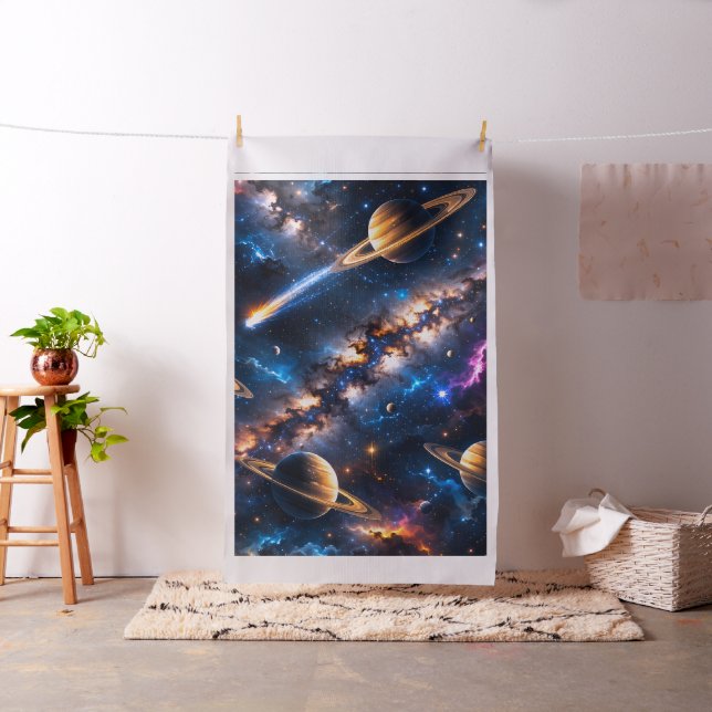 Kosmiskt galax- och planetutrymme design stjärnor  tyg (In Situ)