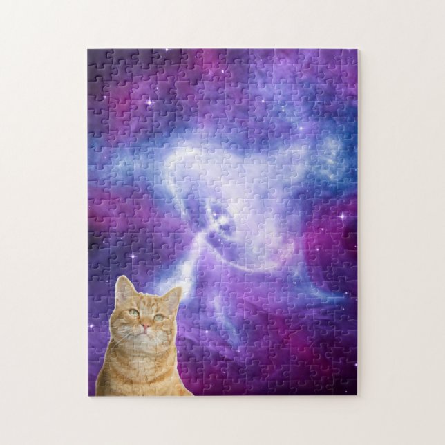 Kosmiskt galax rymd katt pussel (Vertikal)
