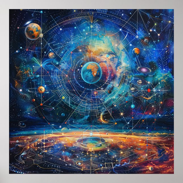 Kosmiskt galaxaffisch poster (Framsidan)