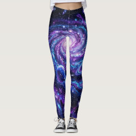 Kosmiskt galaxplanet drömlandskap leggings