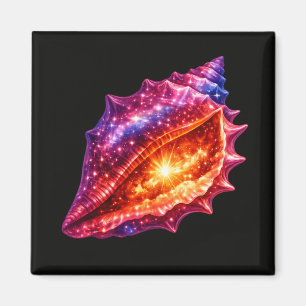 Kosmiskt galaxskal stjärnor nautisk design magnet