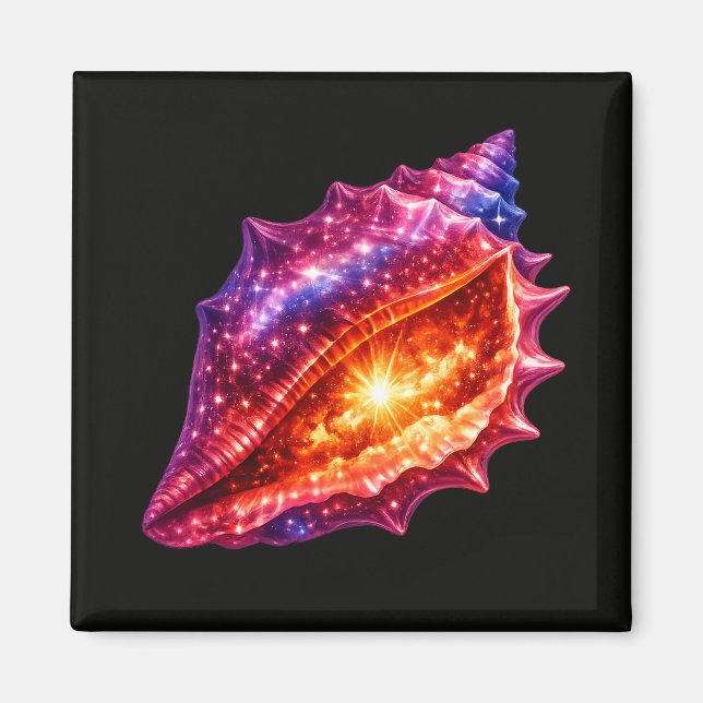 Kosmiskt galaxskal stjärnor nautisk design  magnet (Framsidan)