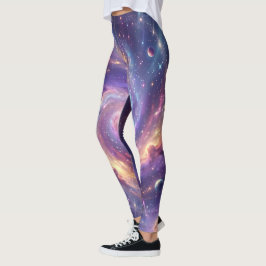 Kosmiskt galaxspiralnebulosa konst leggings