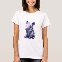 Kosmiskt Galaxy Baby Tapir Illustration Kvinnor