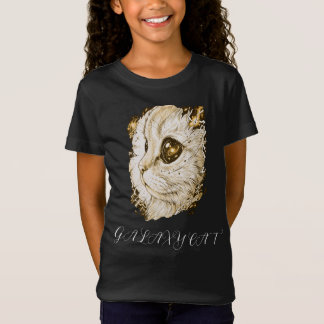 Kosmiskt Galaxy Katt Bläck Illustration neon T Shirt