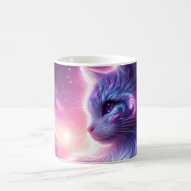 Kosmiskt Galaxy Mystiskt Katt Celestial Kaffemugg (Center)