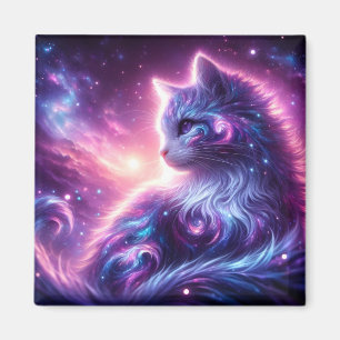 Kosmiskt Galaxy Mystiskt Kattdjur Celestial Magnet