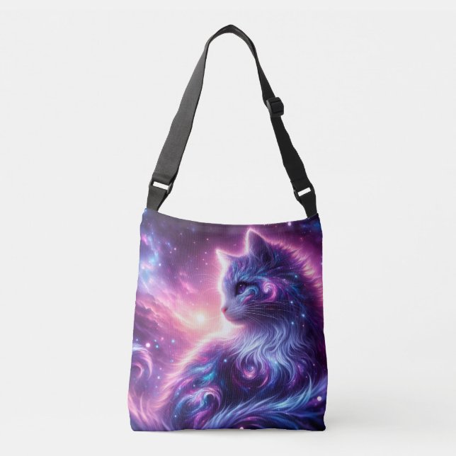 Kosmiskt Galaxy Mystiskt Kattdjur Celestialt Axelväska (Framsida)