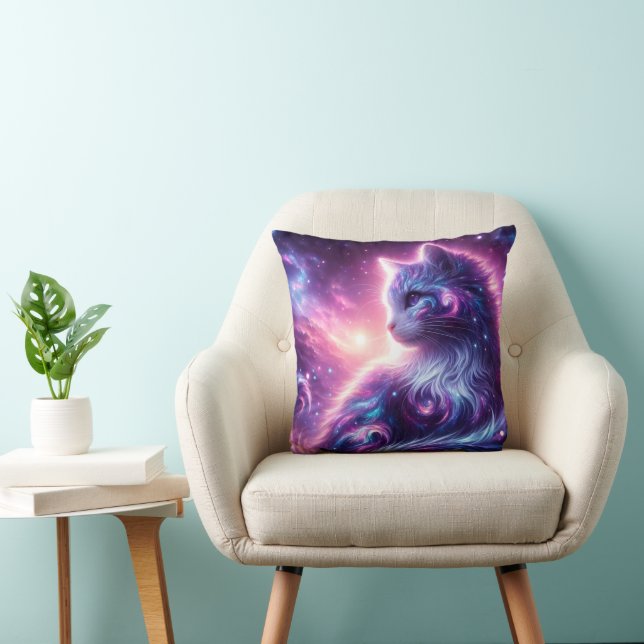 Kosmiskt Galaxy Mystiskt Kattdjur Celestialt Kudde (Stol)