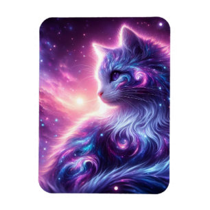 Kosmiskt Galaxy Mystiskt Kattdjur Celestialt Magnet