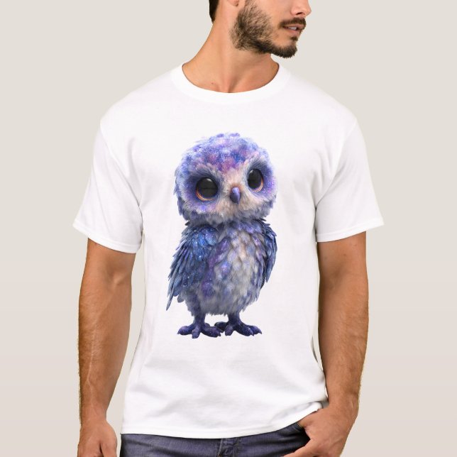 Kosmiskt Galaxy Nebula Uggla Män T Shirt (Framsida)